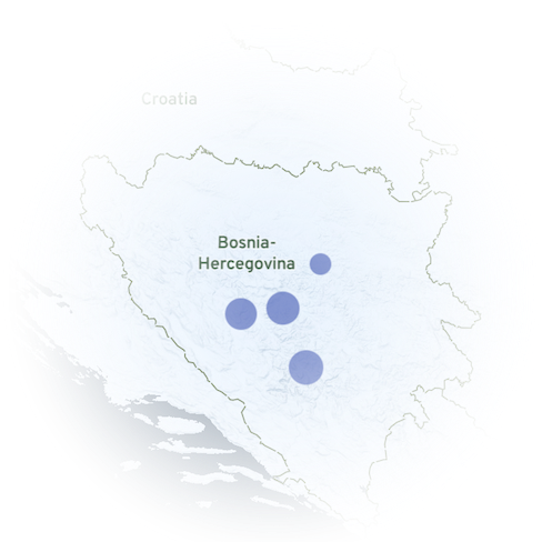 small reference map where Bosniak forces were active in the war