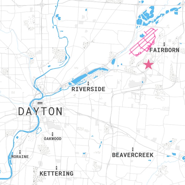 a small reference map of Dayton